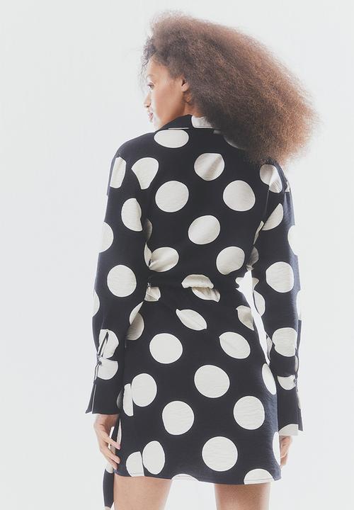 H&M - Wrap dress - black/spotted 