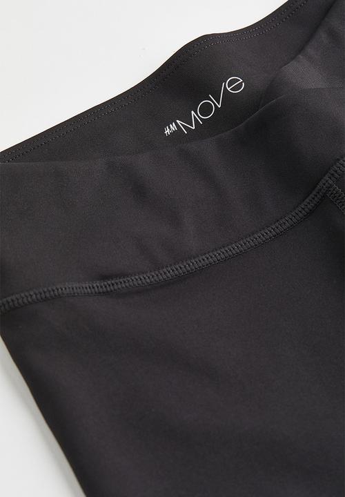 H&M - Wrapover-waist sports tights - black