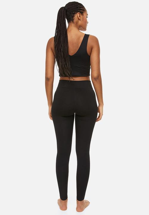 H&M - Wrapover-waist sports tights - black