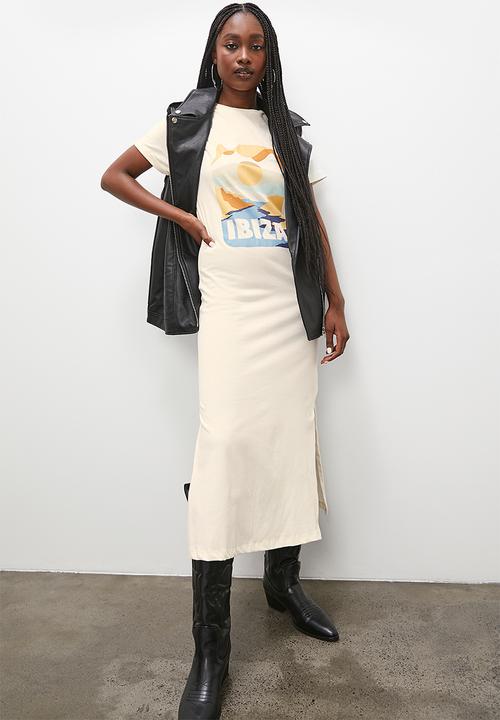 Superbalist - Graphic mini t-shirt dress - ecru