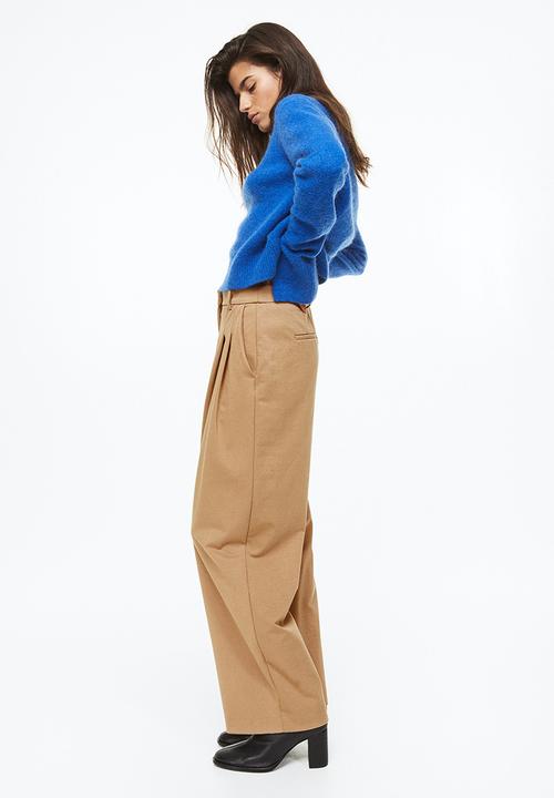 H&M - Wide tailored trousers - dark beige
