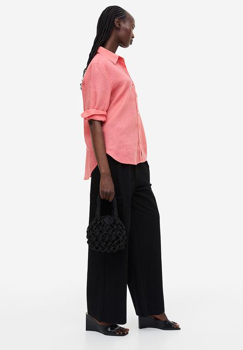 H&M - Linen shirt - coral pink