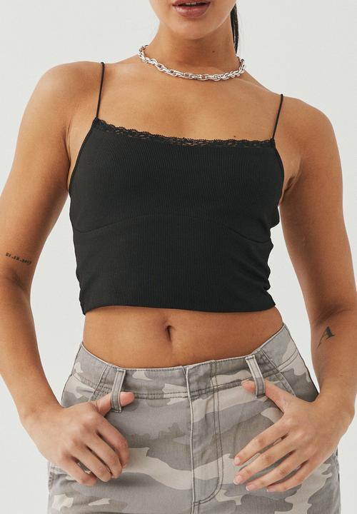 Supré  - Vivian lace trim cami - black 