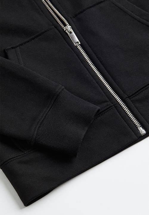 H&M - Fitted zip-through hoodie - black