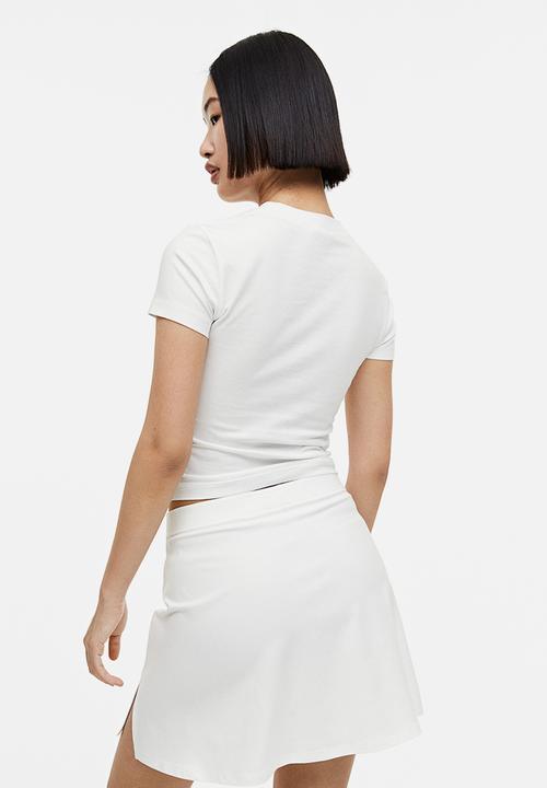 H&M - 2-Pack cropped T-shirts - black & white