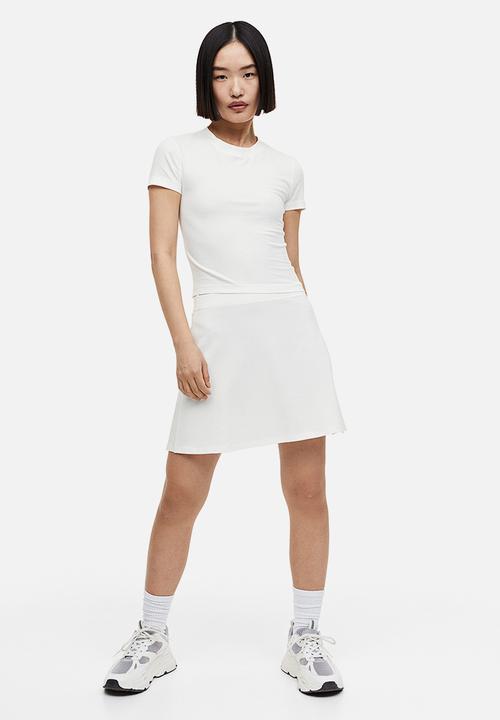 H&M - 2-Pack cropped T-shirts - black & white