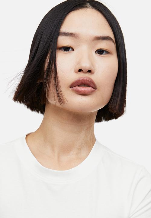 H&M - 2-Pack cropped T-shirts - black & white