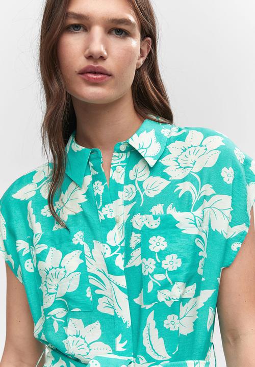 MANGO - Playsuit fiona - mid-green