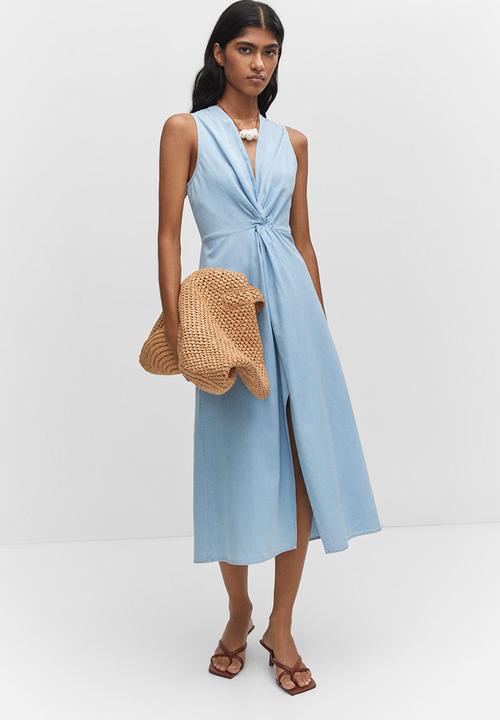 MANGO - Dress sand-h - open blue
