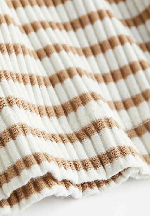 H&M - Ribbed top - white/beige striped