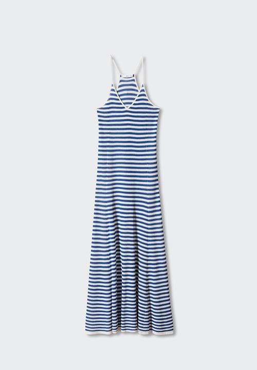 MANGO - Dress huge - blue stripe