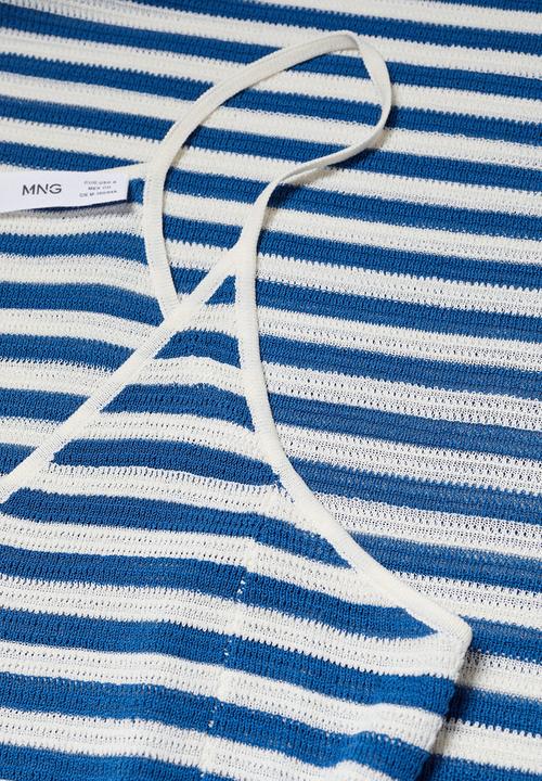 MANGO - Dress huge - blue stripe