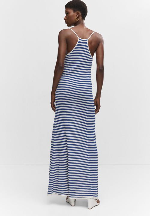 MANGO - Dress huge - blue stripe