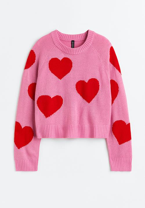 H&M - Short jumper - pink/hearts 