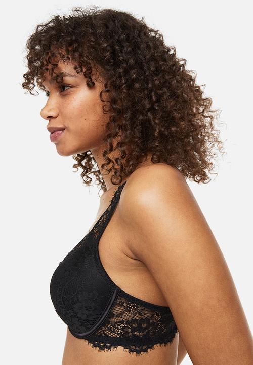 H&M - Lace super push-up bra - black