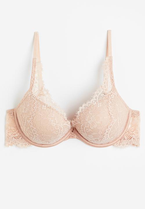 H&M - Lace super push-up bra - beige