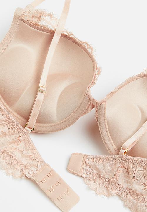 H&M - Lace super push-up bra - beige