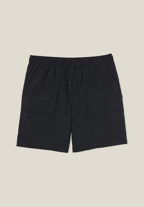 Cotton On - Parachute utility short - black utility