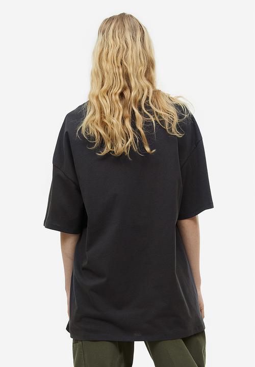 H&M - Oversized printed t-shirt - dark grey/johnny cash