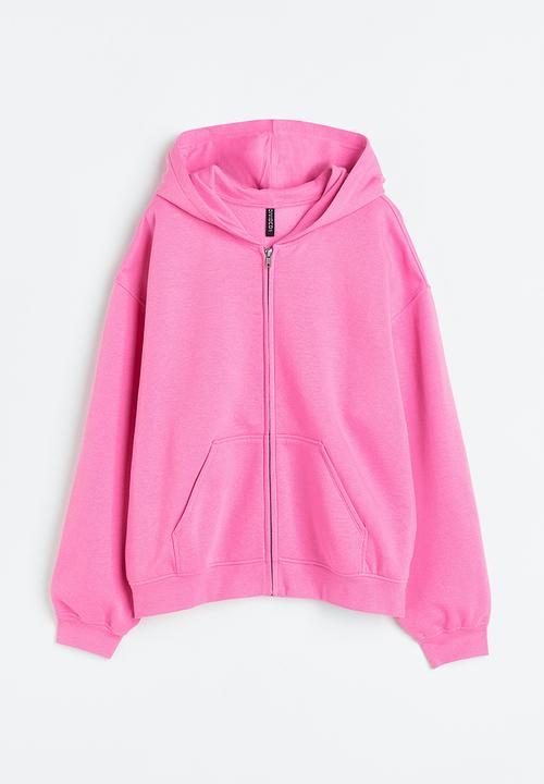 H&M - Oversized zip-through hoodie - pink