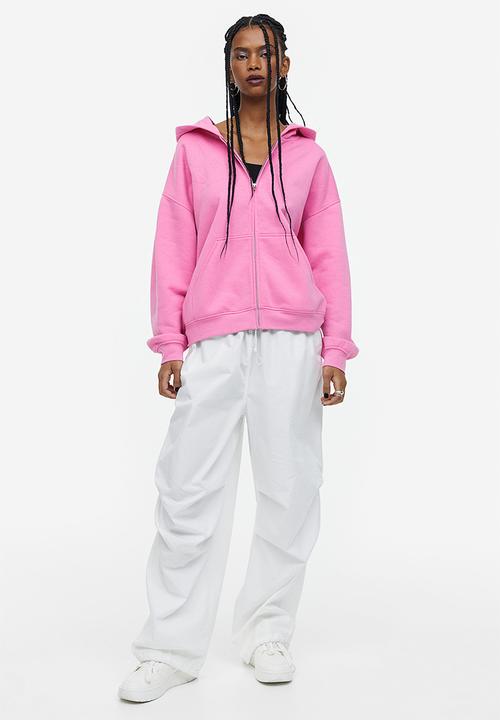 H&M - Oversized zip-through hoodie - pink
