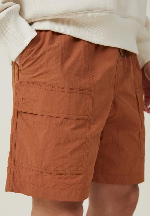 Cotton On - Parachute utility short - burnt orange utility