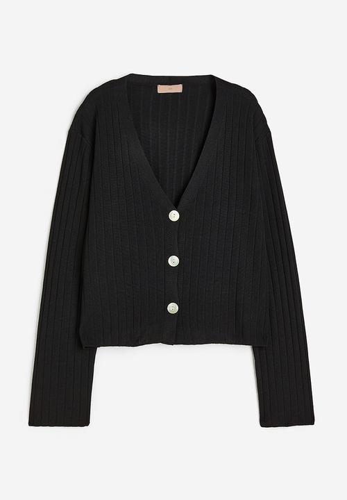 H&M - Rib-knit cardigan - black