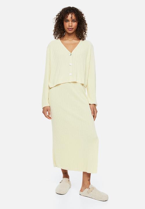 H&M - Rib-knit cardigan - light beige 