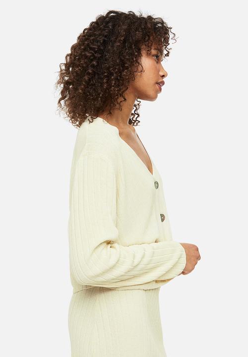 H&M - Rib-knit cardigan - light beige 