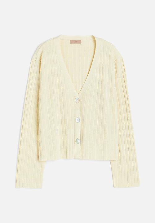 H&M - Rib-knit cardigan - light beige 