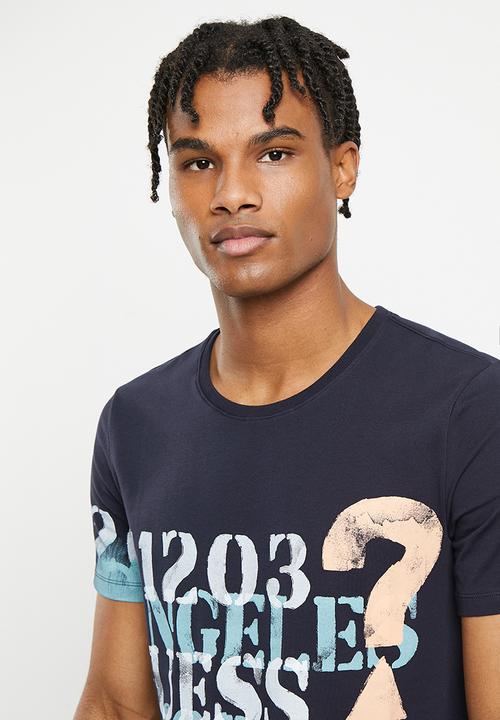 GUESS - Short sleeve cn 1203 Guess tee - smart blue