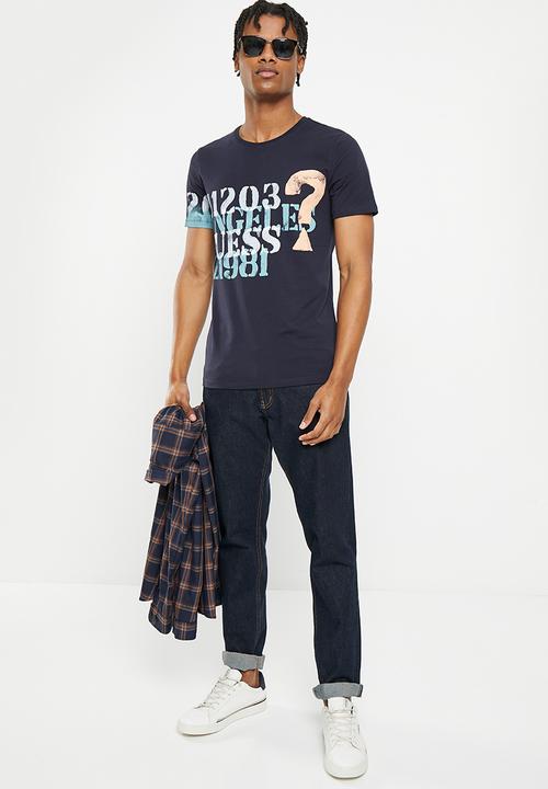 GUESS - Short sleeve cn 1203 Guess tee - smart blue