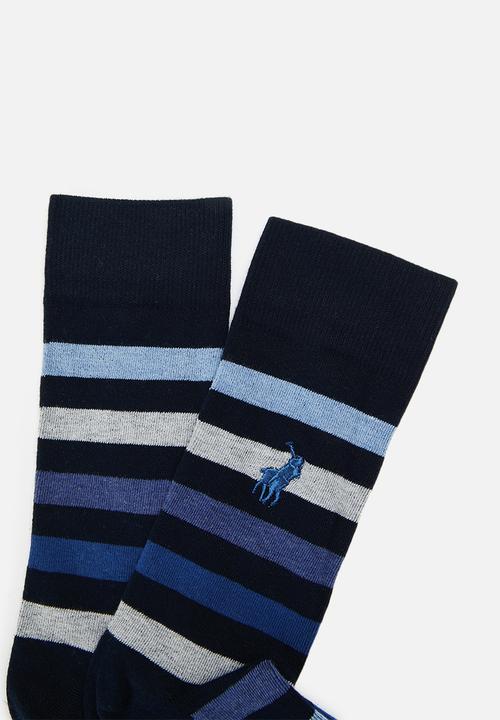 POLO - Multi stripe anklets - navy