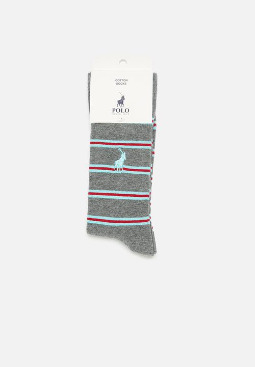 POLO - Stripe sock - charcoal