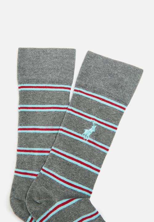 POLO - Stripe sock - charcoal