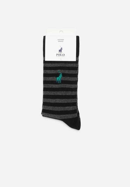 POLO - Thick stripe anklets - black