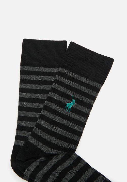 POLO - Thick stripe anklets - black