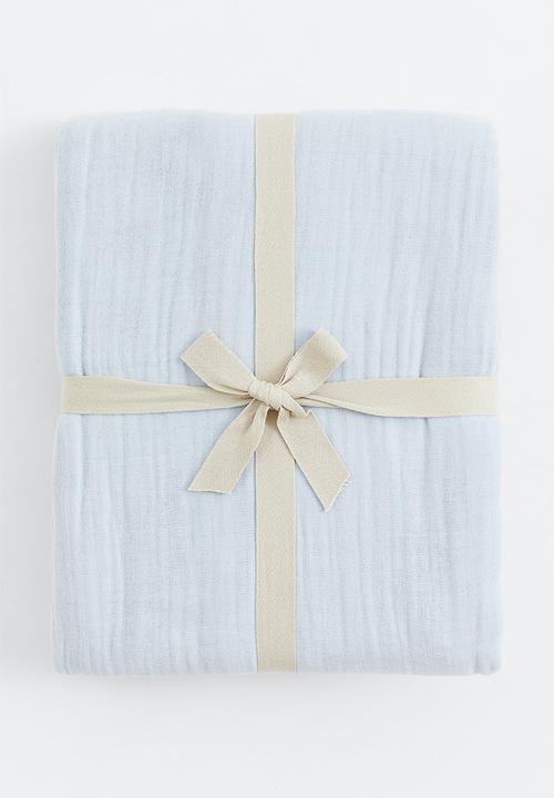 H&M - Muslin double/king duvet cover set - light blue 