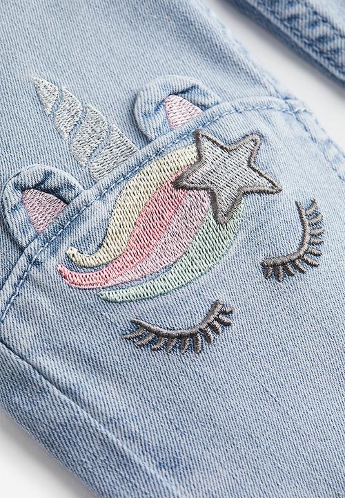 H&M - Denim leggings - light denim blue/unicorn
