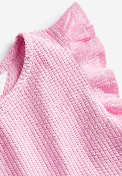 H&M - Ribbed jersey dress - light pink