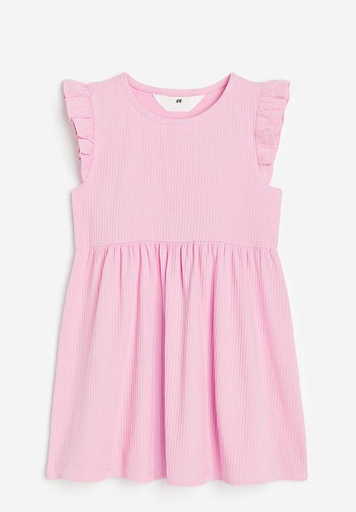 H&M - Ribbed jersey dress - light pink