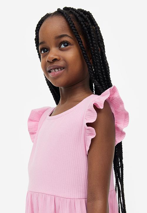 H&M - Ribbed jersey dress - light pink