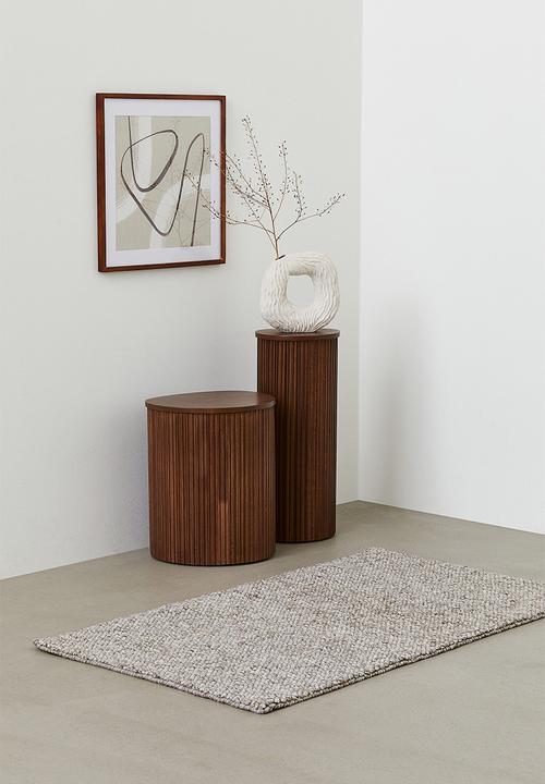 H&M - Textured-weave wool-blend rug - brown marl