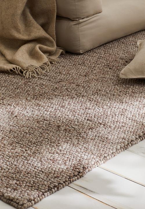 H&M - Textured-weave wool-blend rug - brown marl