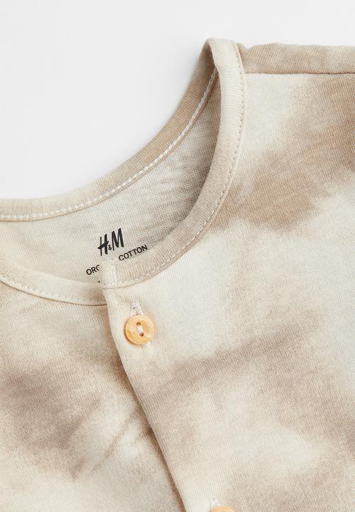H&M - Cotton romper suit - beige/tie-dye 