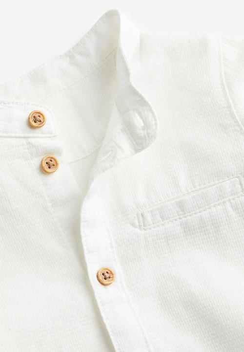 H&M - 2-Piece shirt and trousers set - white/navy blue 