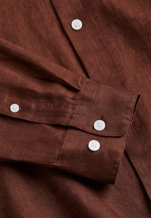 H&M - Regular fit linen shirt - brown 