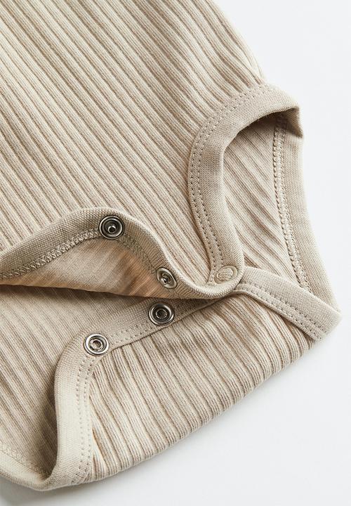 H&M - 3-Pack sleeveless bodysuits - beige/white