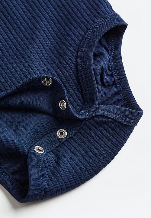 H&M - 2-Pack henley bodysuits - dark blue/light blue