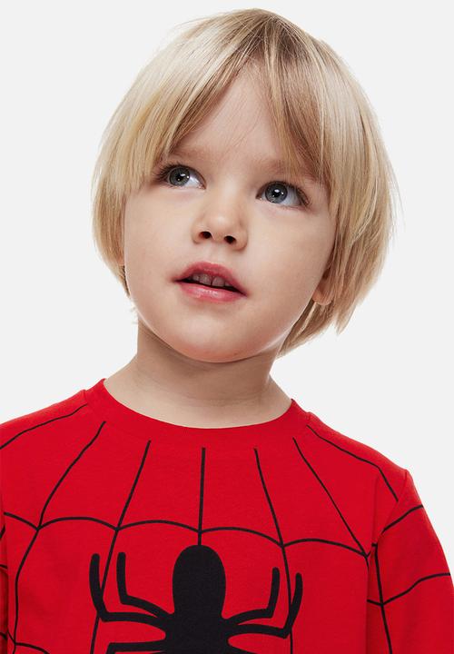 H&M - Printed T-shirt - red/spider-man